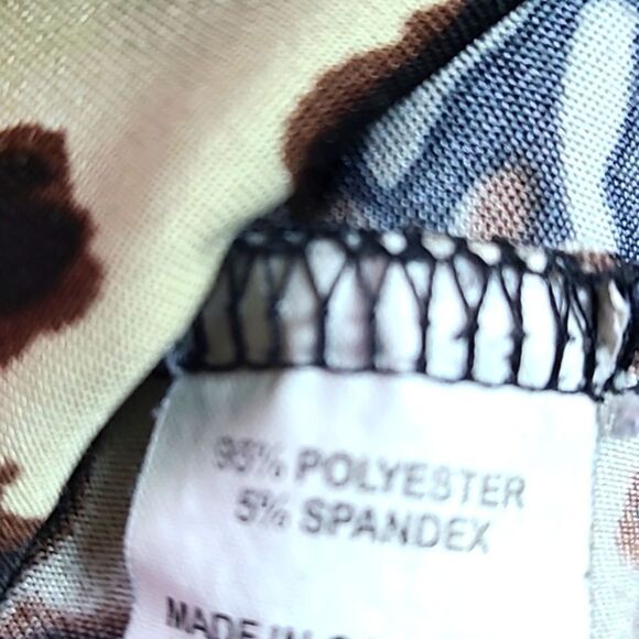 Notations Brown & Beige Animal Print Tunic with Long Cowl Neck, Size 1X - Picture 10 of 10